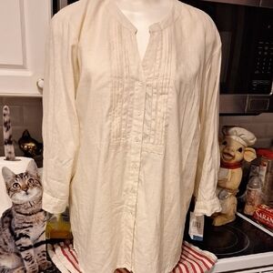 z C.D. Daniels Button Down 3/4 Sleeve Plus Size  Shirt 2X.  NWT